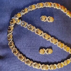 Elegant Silver and Gold Women's Jewelry Set